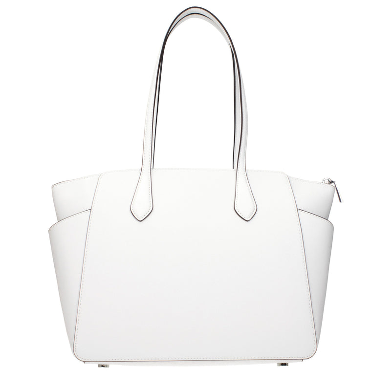 Michael Kors Optic White Leather Shoulder Bag