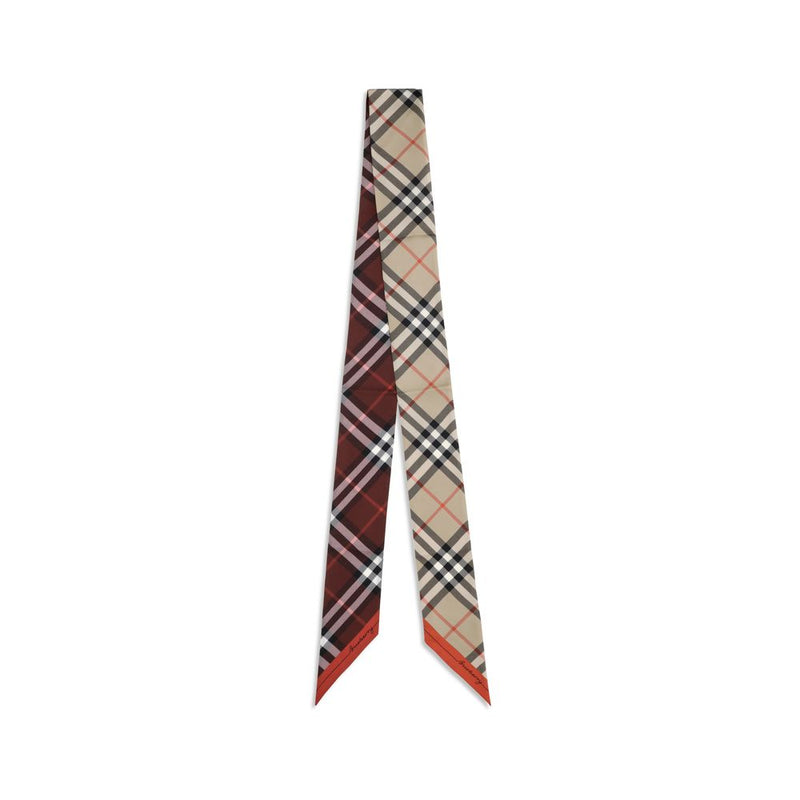 Burberry Beige Silk Scarf - Iconic Check Design