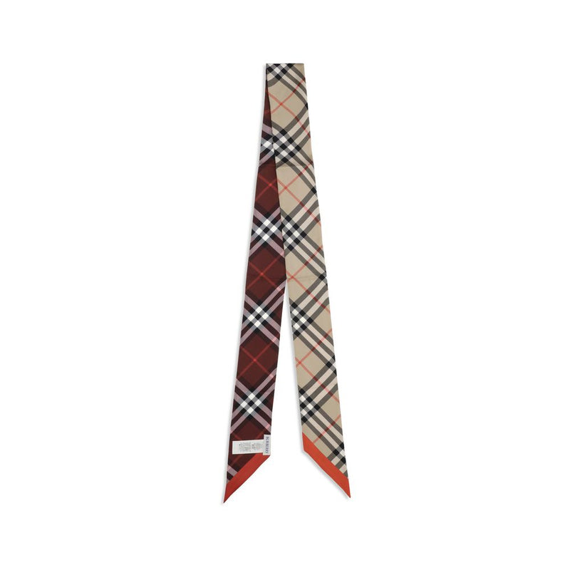 Burberry Beige Silk Scarf - Iconic Check Design