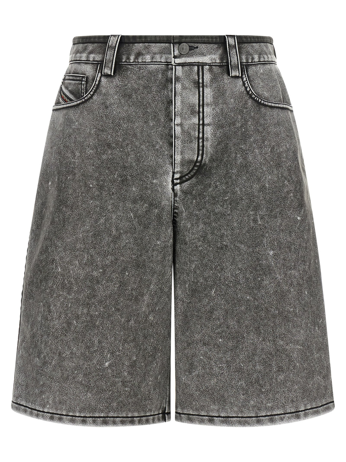 Diesel P-Arlor Gray Polyurethane Bermuda Shorts for Women