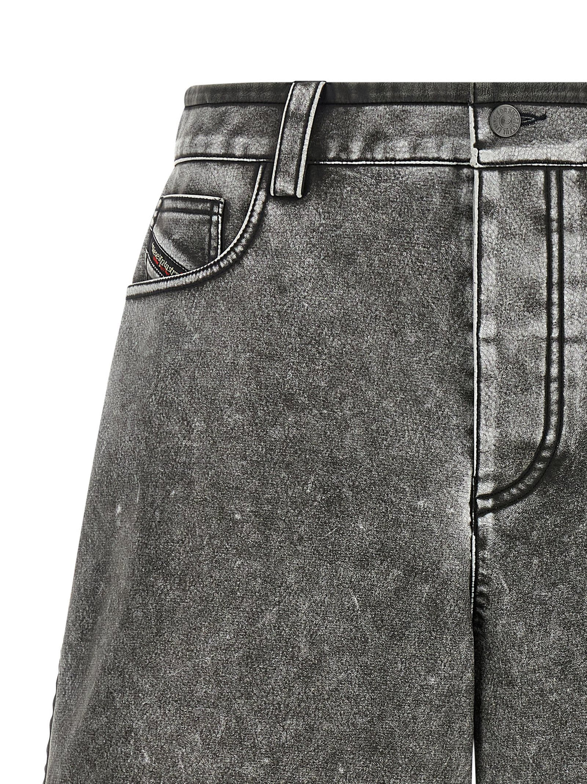 Diesel P-Arlor Gray Polyurethane Bermuda Shorts for Women