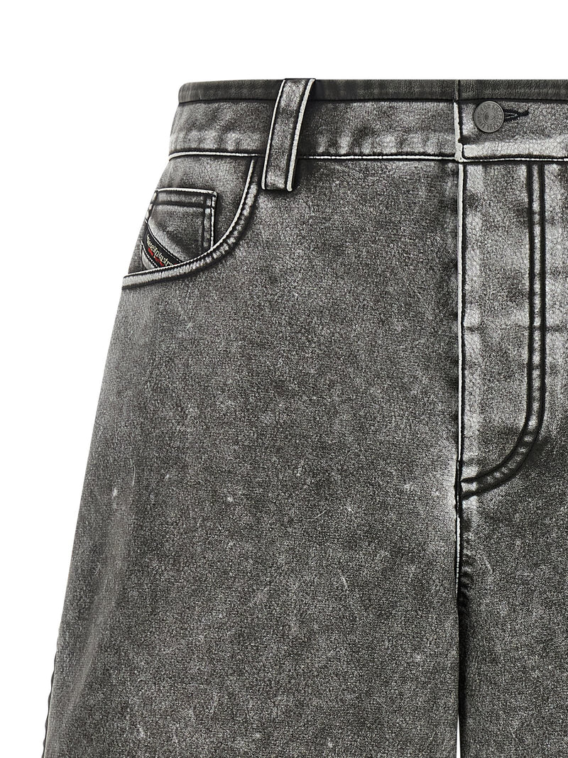Diesel P-Arlor Gray Polyurethane Bermuda Shorts for Women