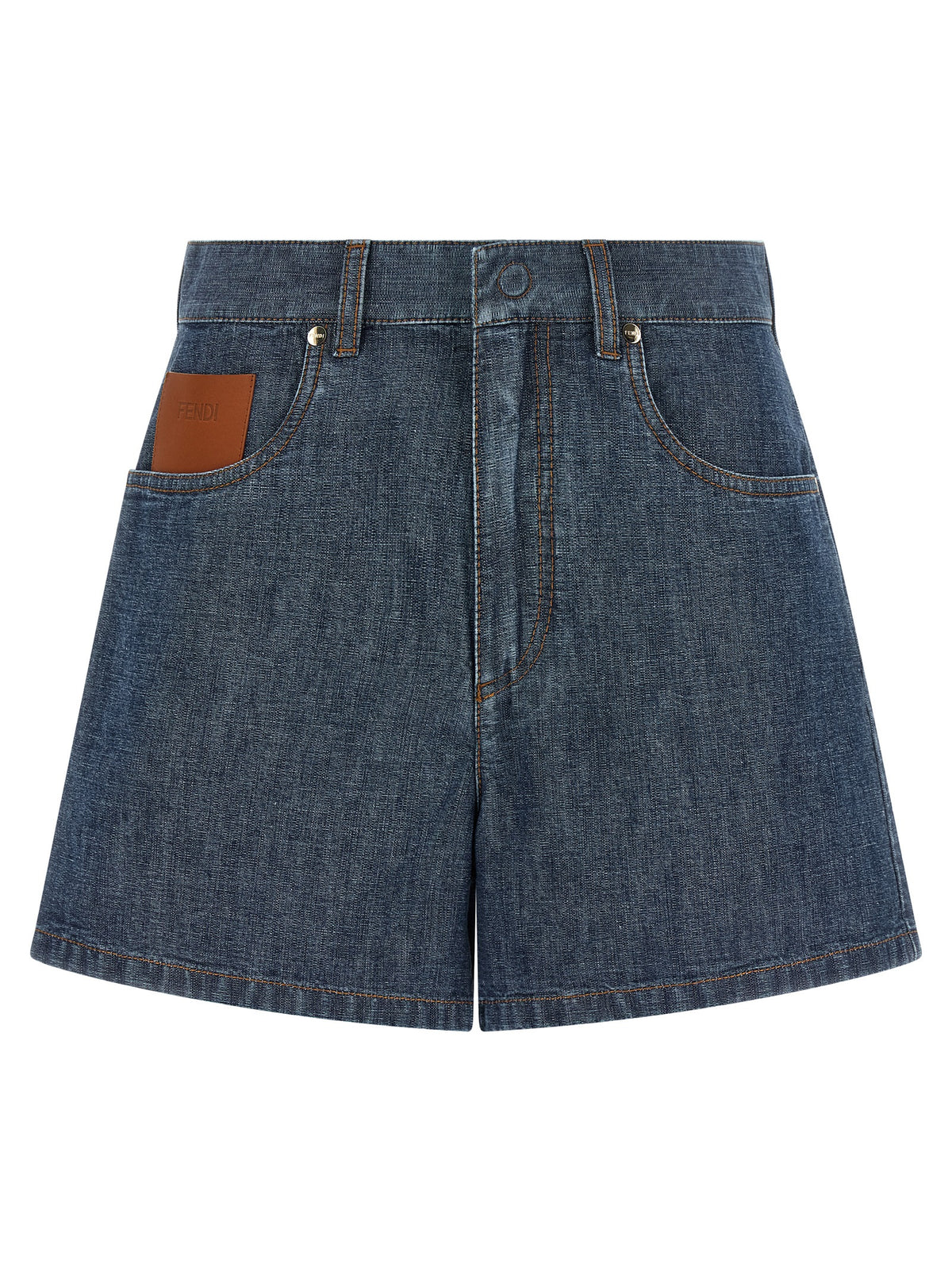 Fendi Blue Cotton Bermuda Shorts - Timeless Elegance