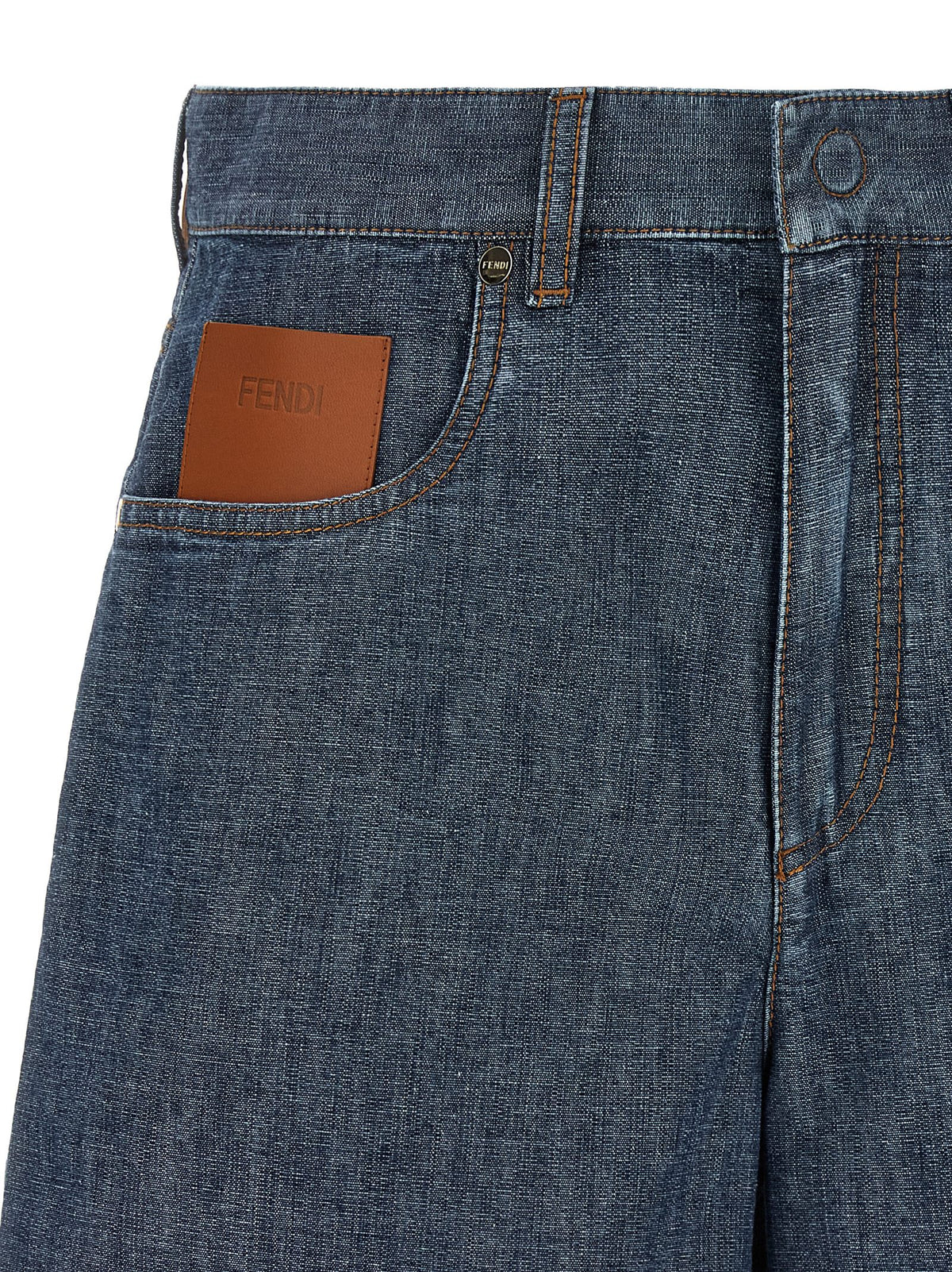 Fendi Blue Cotton Bermuda Shorts - Timeless Elegance