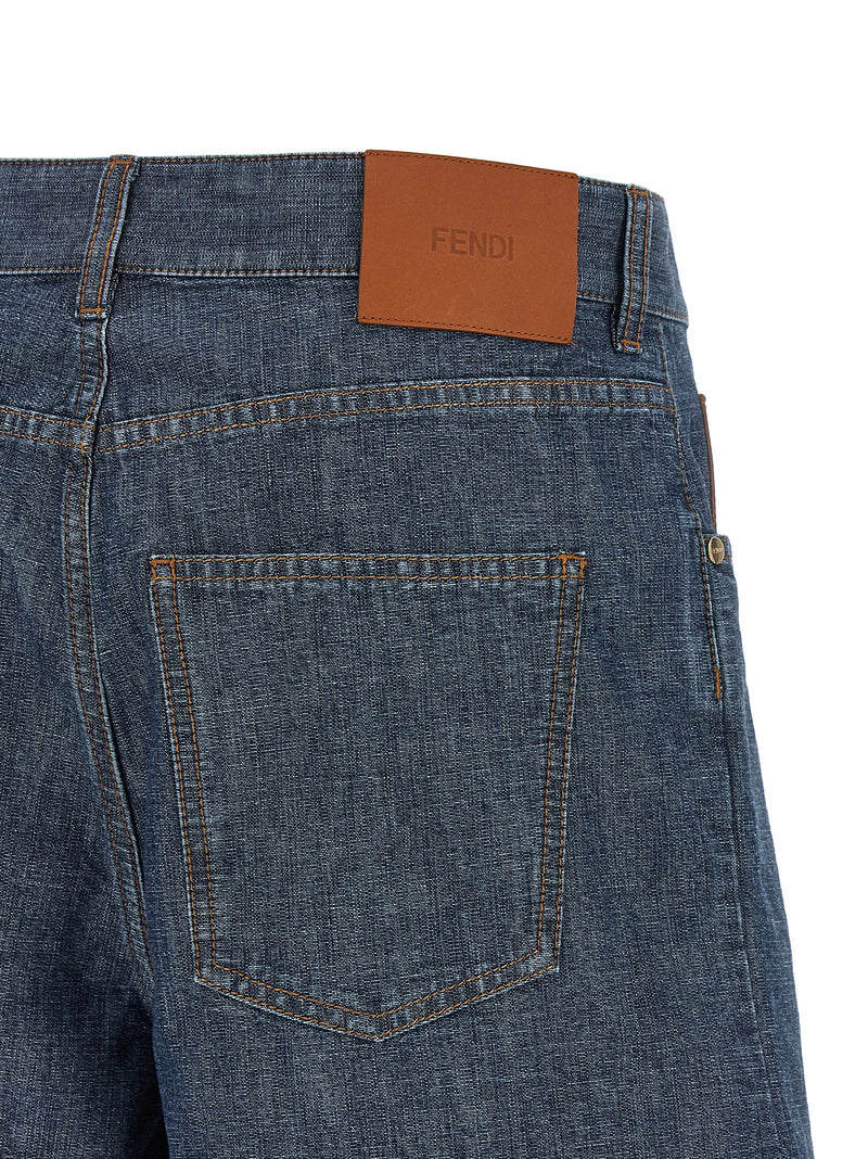 Fendi Blue Cotton Bermuda Shorts - Timeless Elegance