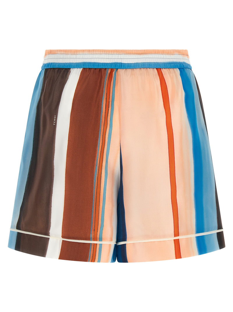 Fendi Multicolor Silk Bermuda Shorts for Women