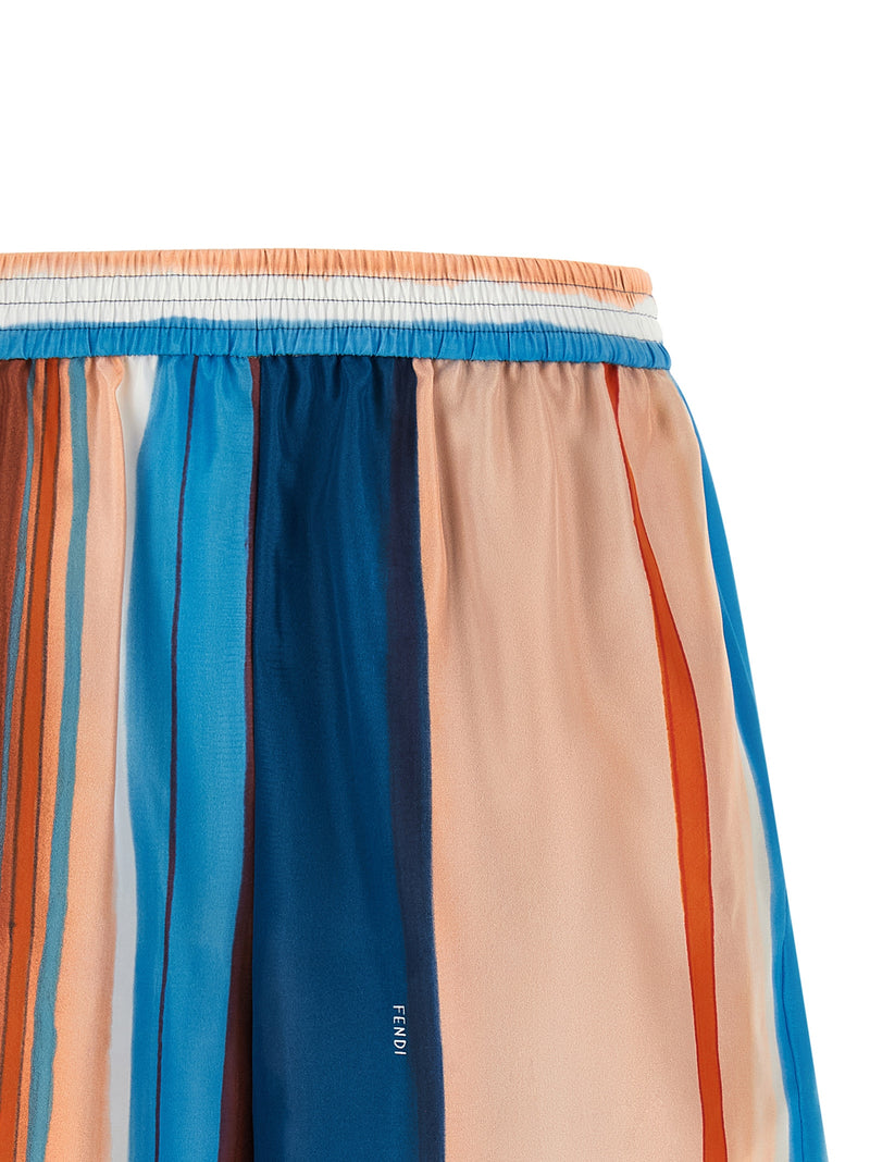 Fendi Multicolor Silk Bermuda Shorts for Women