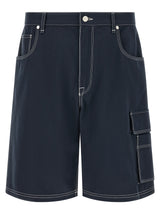 Fendi Blue Cotton Bermuda Shorts for Men
