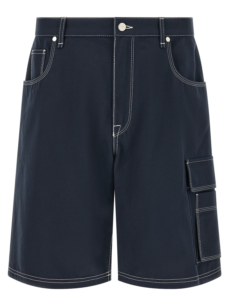 Fendi Blue Cotton Bermuda Shorts - Casual Elegance