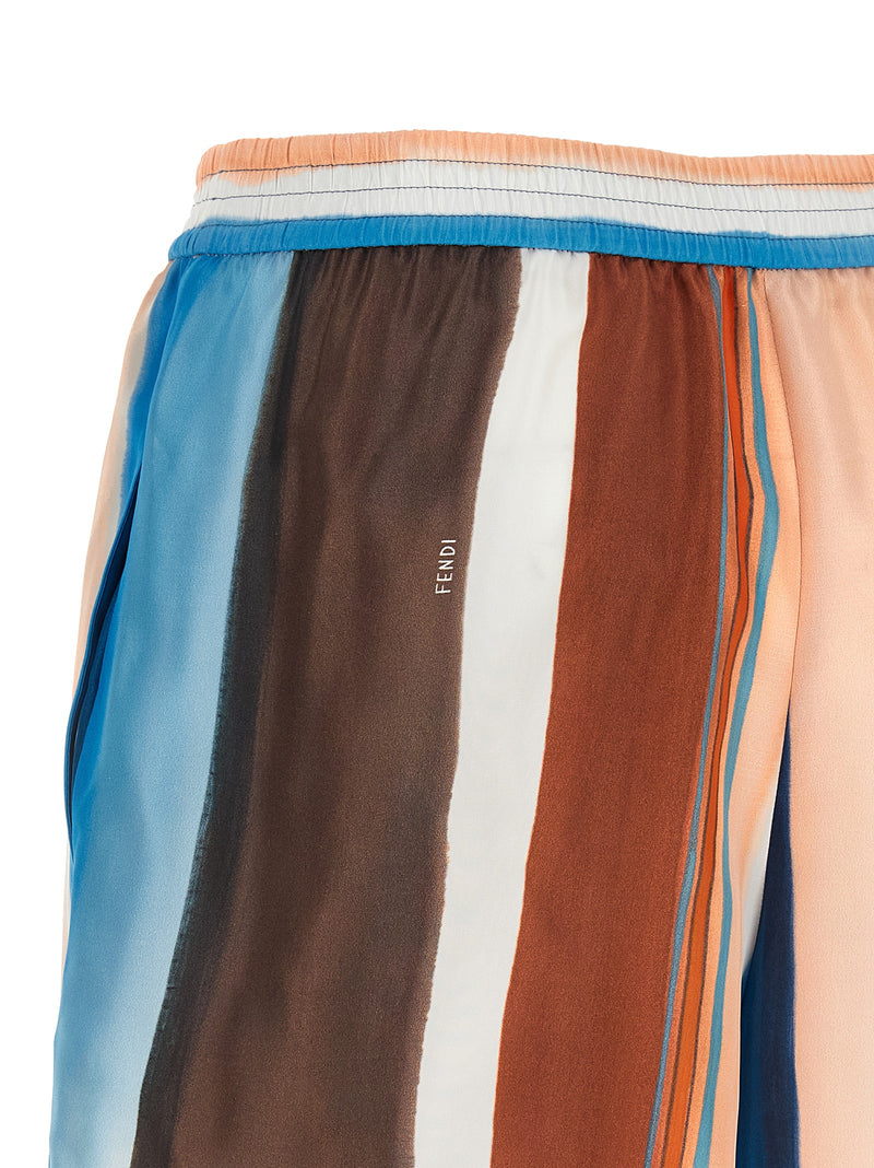 Fendi Multicolor Silk Bermuda Shorts for Women