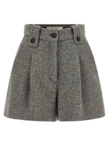 Golden Goose Ryanna Gray Virgin Wool Bermuda Shorts