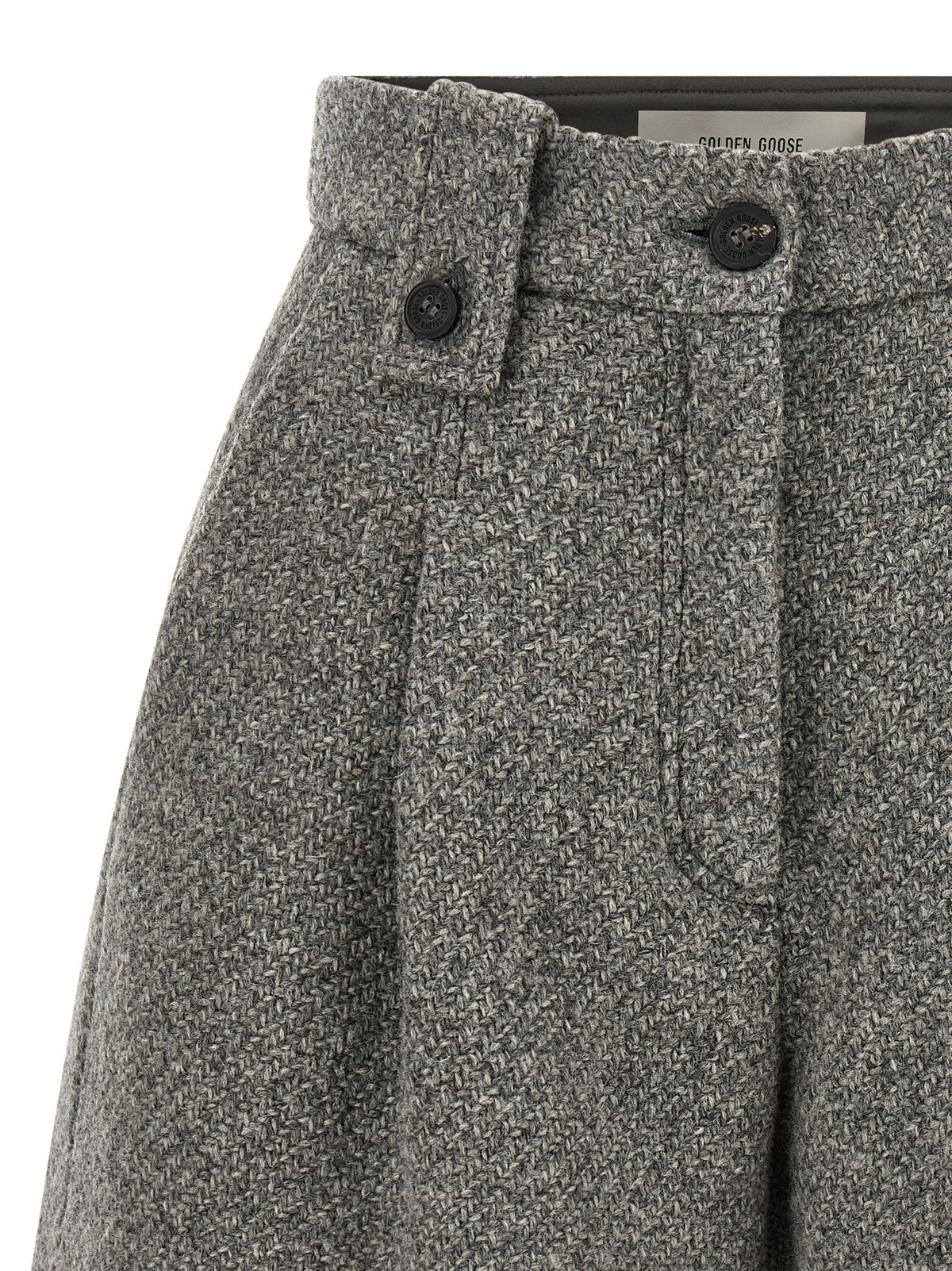 Golden Goose Ryanna Gray Virgin Wool Bermuda Shorts