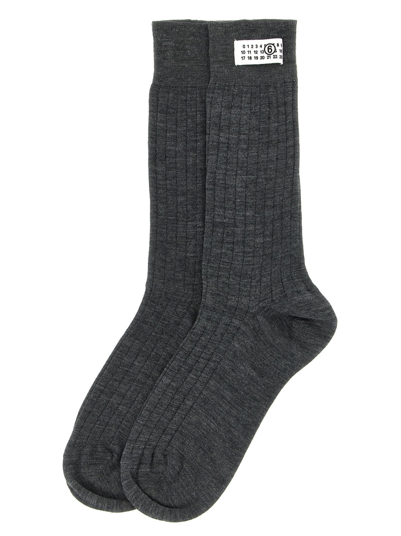MM6 Maison Margiela Gray Wool Socks - Stylish & Comfortable