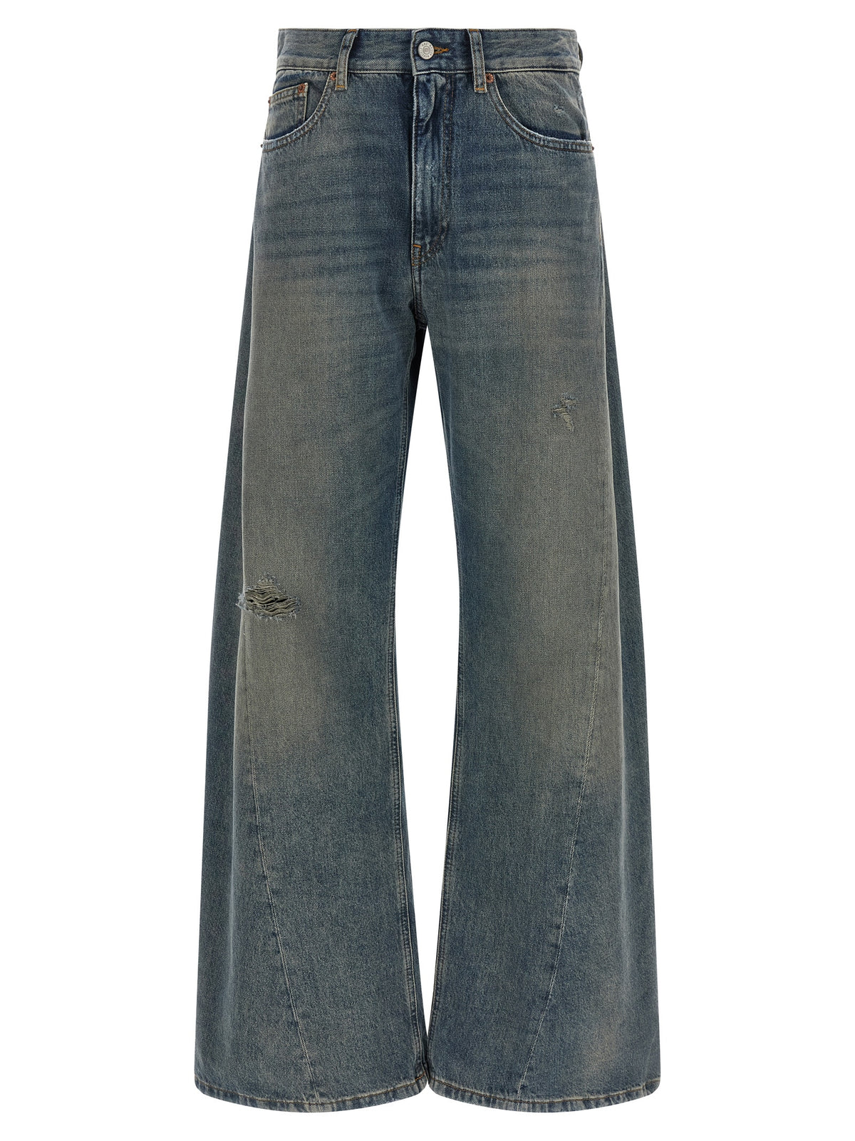 MM6 Maison Margiela Blue Wide-Leg Cotton Jeans