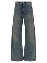 MM6 Maison Margiela Blue Wide-Leg Cotton Jeans