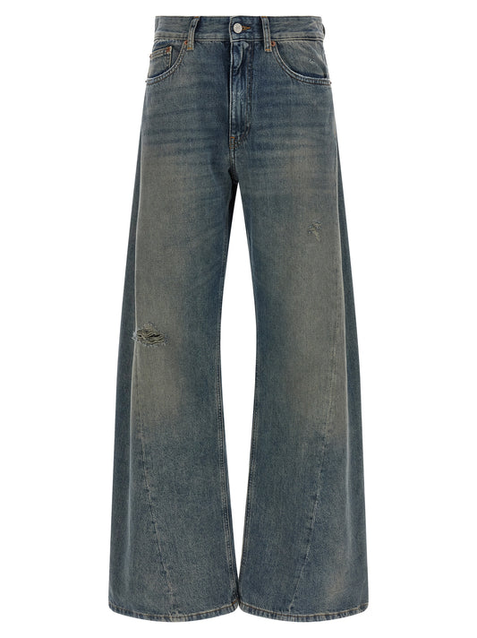 MM6 Maison Margiela Blue Wide-Leg Cotton Jeans