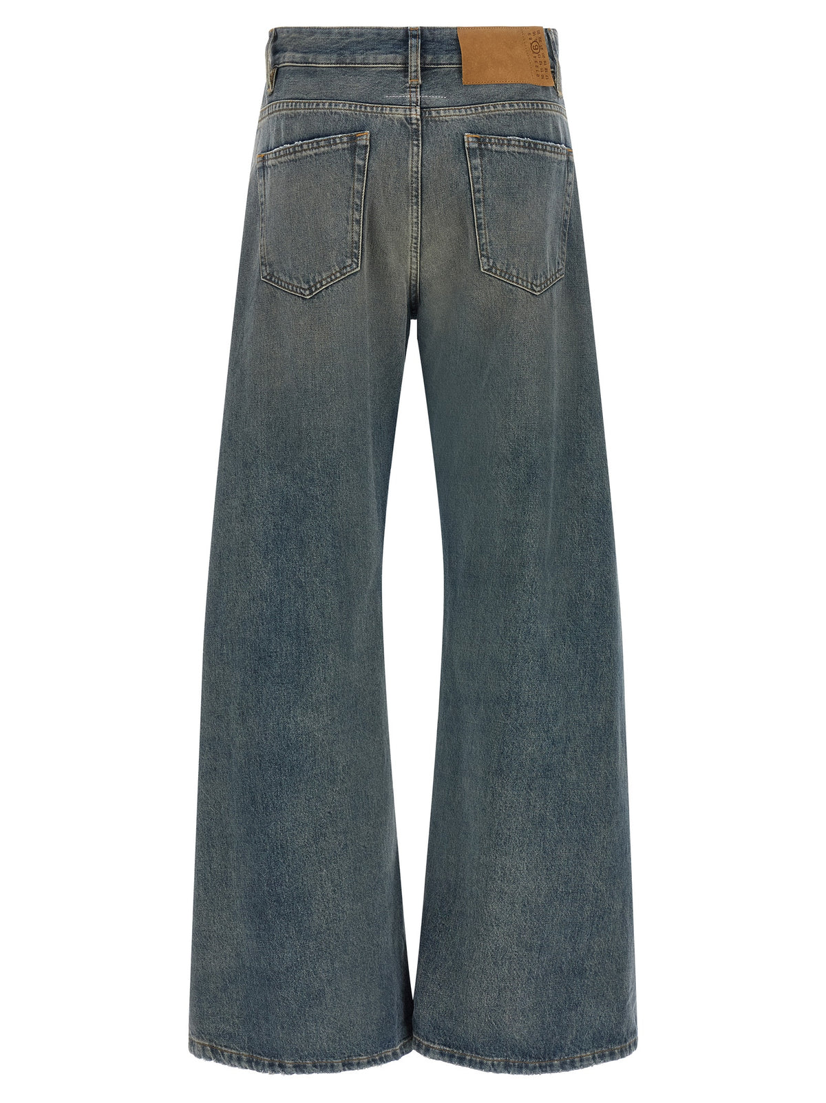 MM6 Maison Margiela Blue Wide-Leg Cotton Jeans