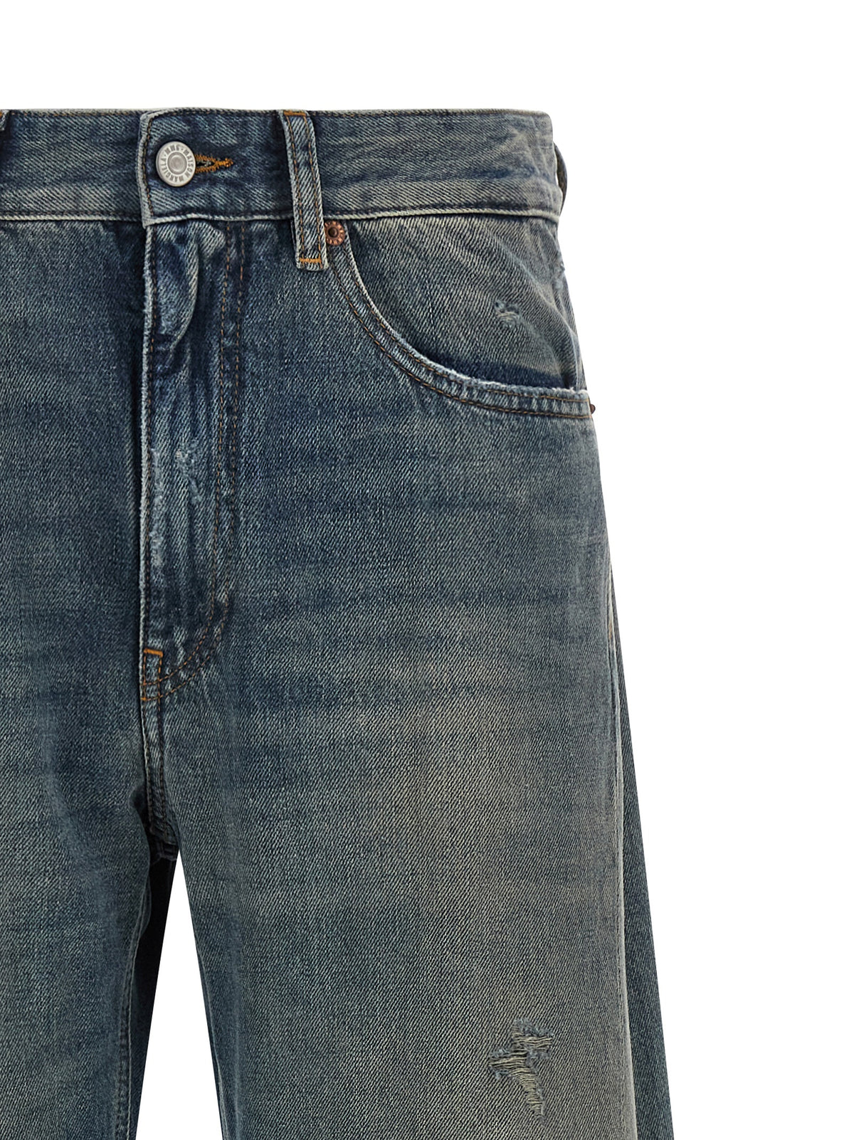 MM6 Maison Margiela Blue Wide-Leg Cotton Jeans
