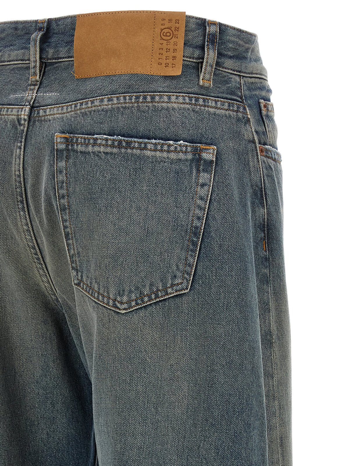 MM6 Maison Margiela Blue Wide-Leg Cotton Jeans