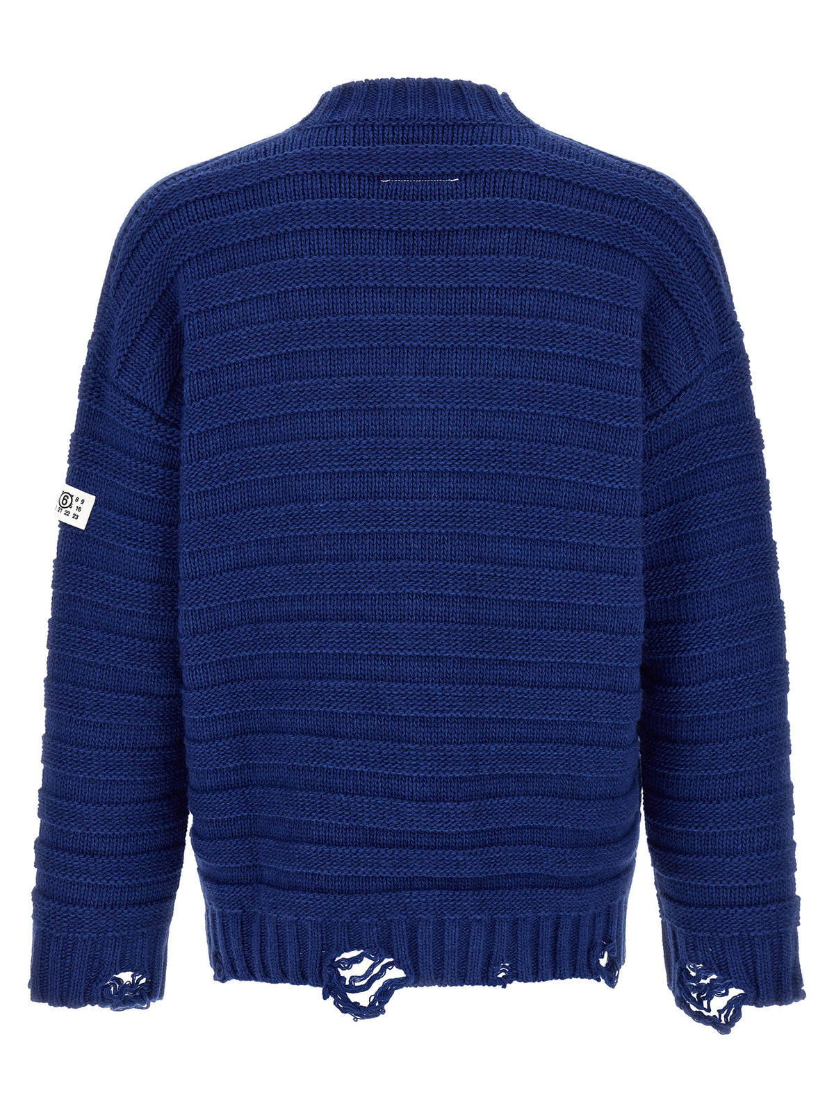 MM6 Maison Margiela Blue Virgin Wool Cardigan for Men
