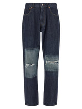 MM6 Maison Margiela Blue Cotton Straight-Leg Jeans