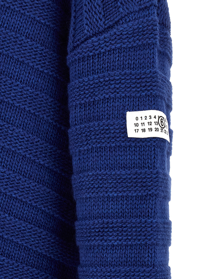 MM6 Maison Margiela Blue Virgin Wool Cardigan for Men
