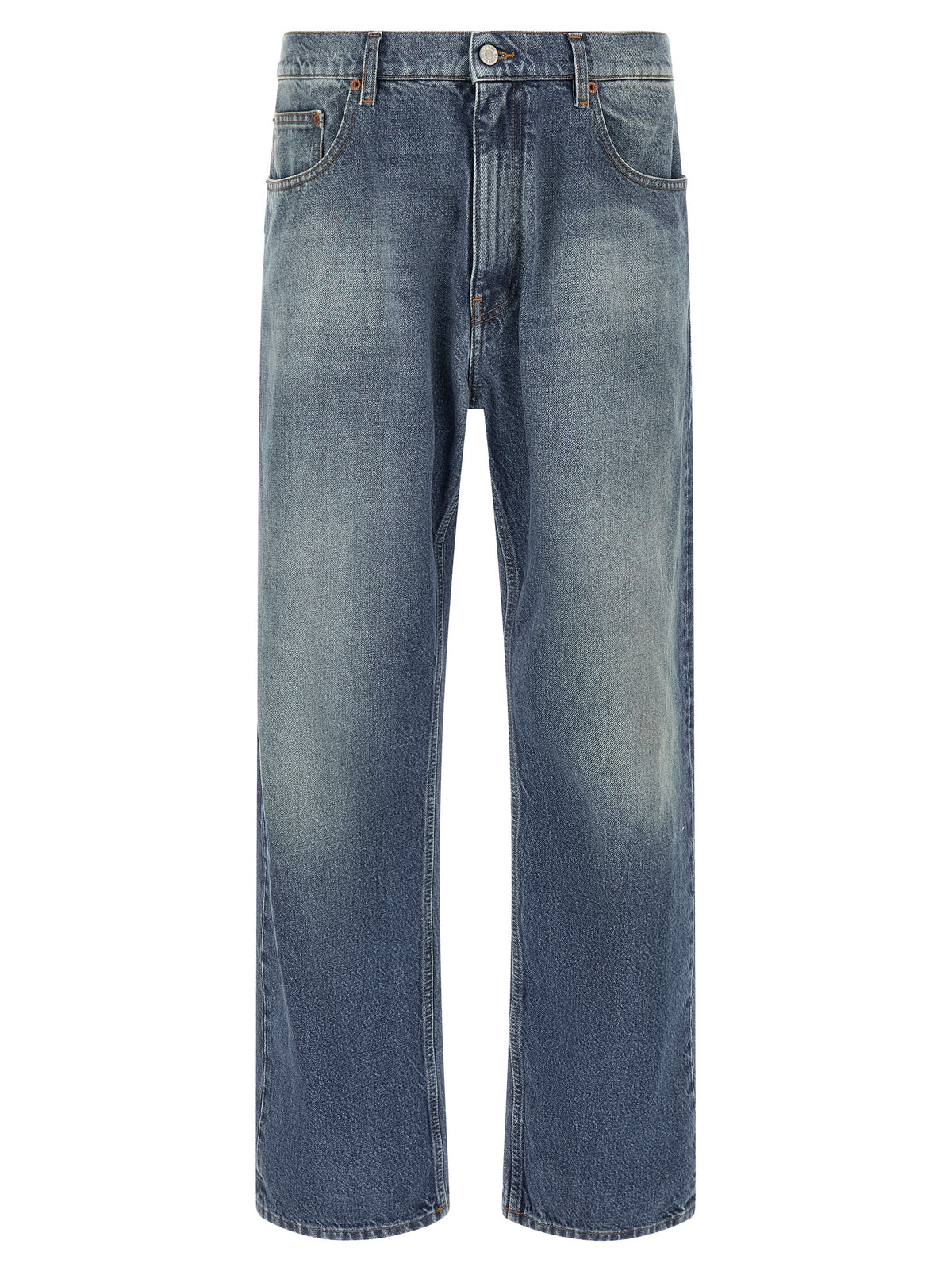 MM6 Maison Margiela Blue Cotton Straight-Leg Jeans