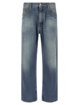 MM6 Maison Margiela Blue Cotton Straight-Leg Jeans