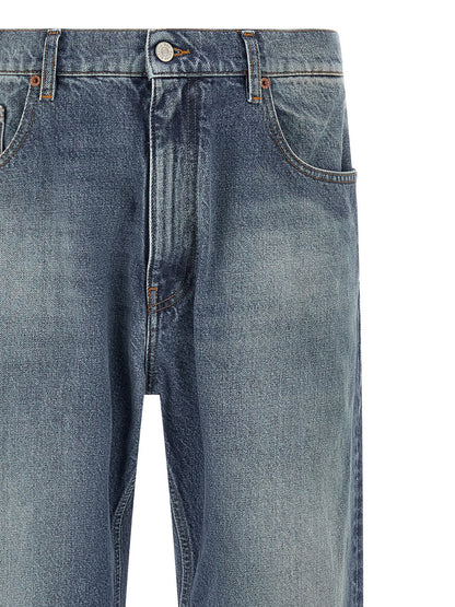 MM6 Maison Margiela Blue Cotton Straight-Leg Jeans