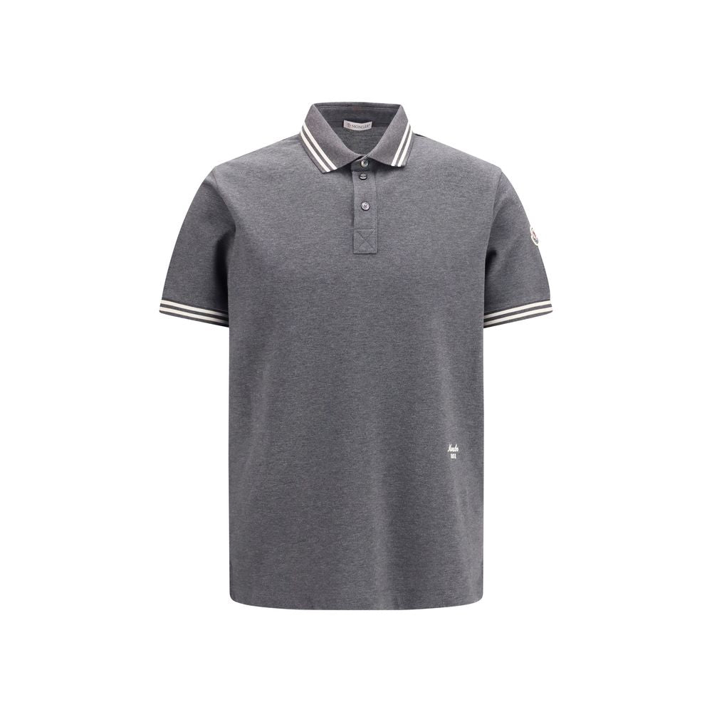 Moncler Gray Cotton Polo Shirt - Timeless Sporty Design