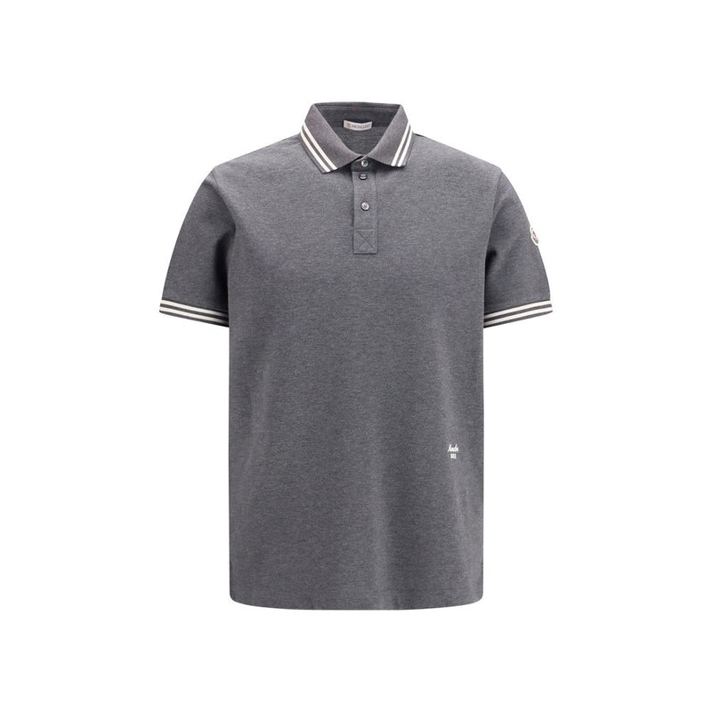 Moncler Gray Cotton Polo Shirt - Timeless Sporty Design