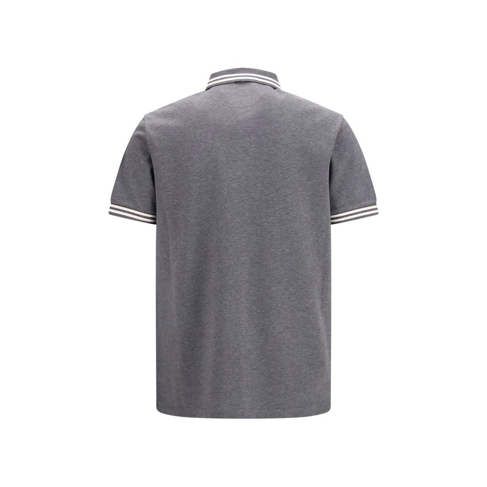 Moncler Gray Cotton Polo Shirt - Timeless Sporty Design