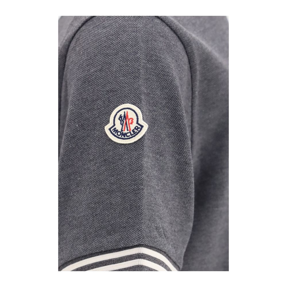 Moncler Gray Cotton Polo Shirt - Timeless Sporty Design