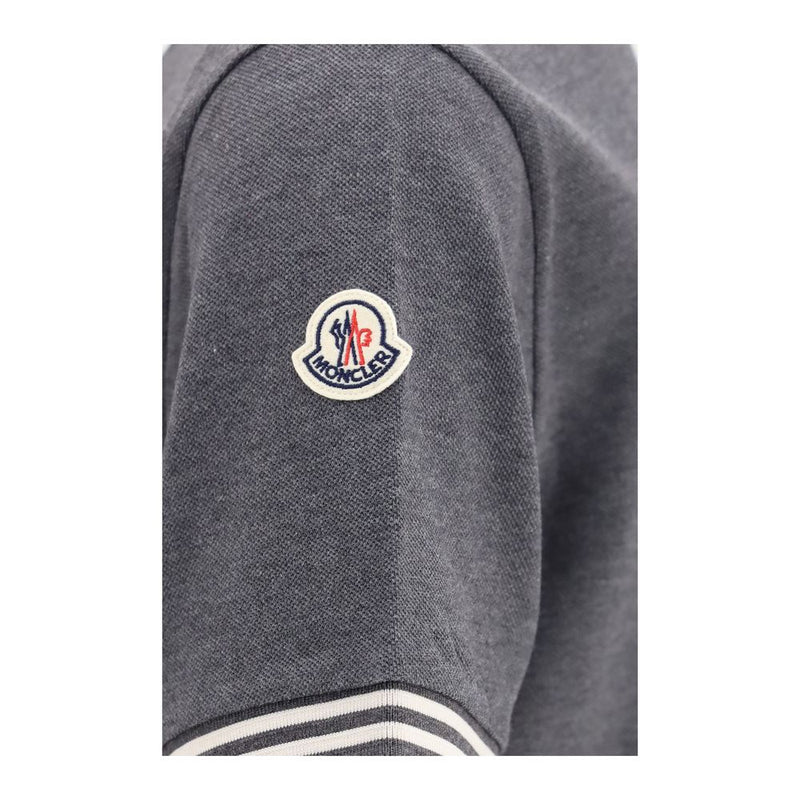 Moncler Gray Cotton Polo Shirt - Timeless Sporty Design