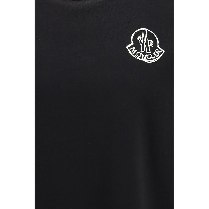 Moncler Black Cotton T-Shirt for Men