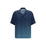 Off-White Arrow Monogram Blue Viscose Shirt