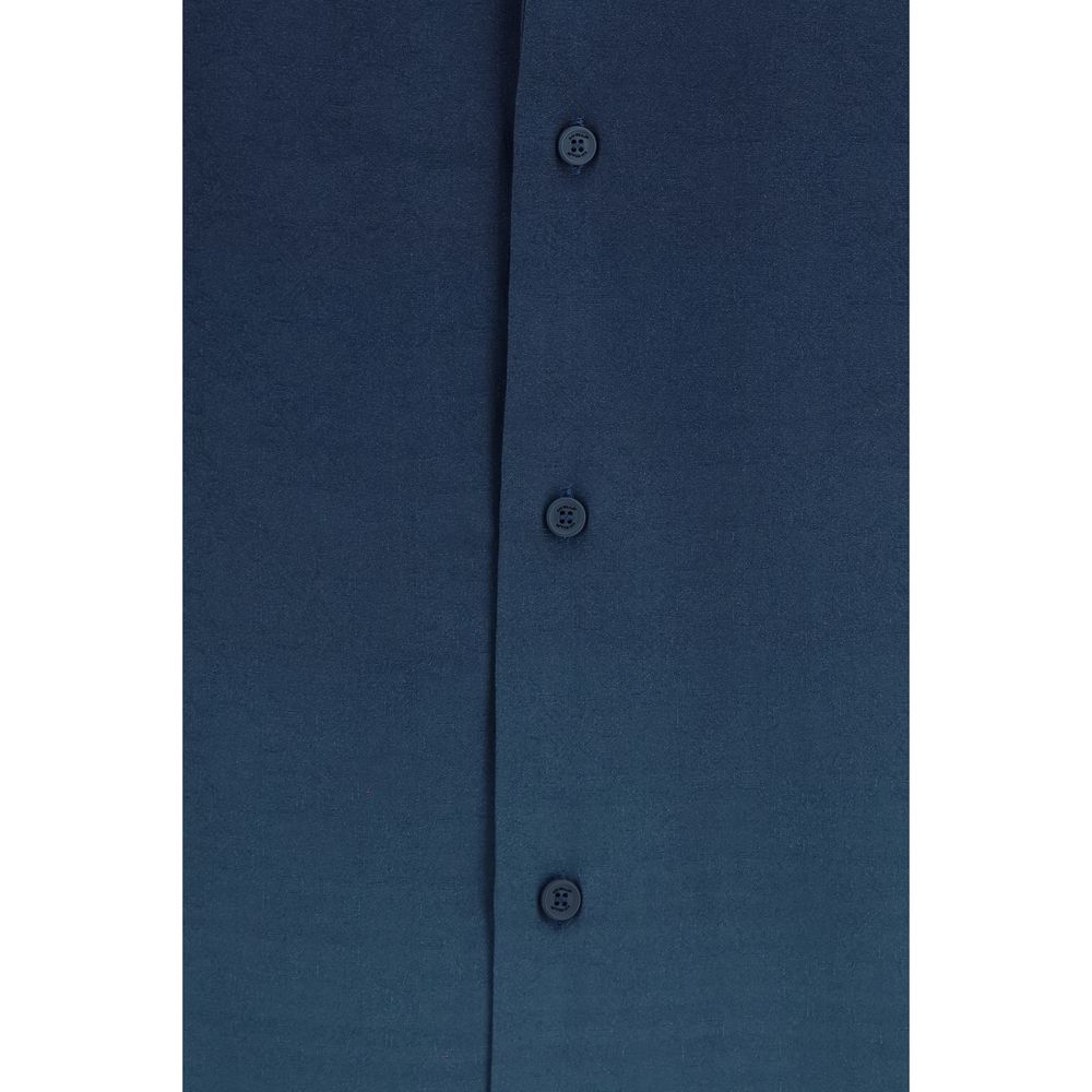 Off-White Arrow Monogram Blue Viscose Shirt