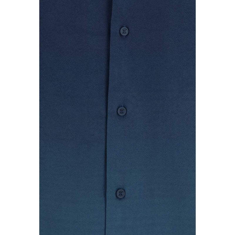 Off-White Arrow Monogram Blue Viscose Shirt for Men