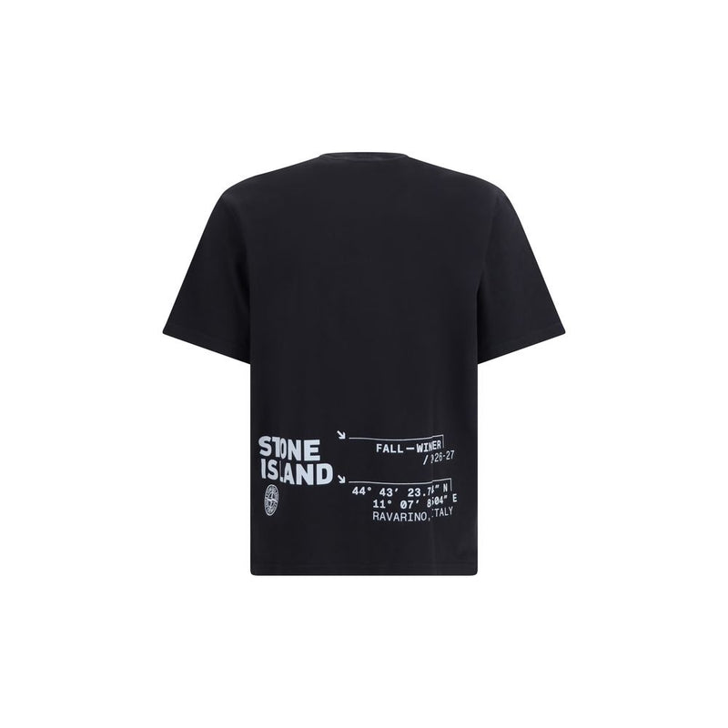 Stone Island Black Cotton T-Shirt - Essential Sportswear