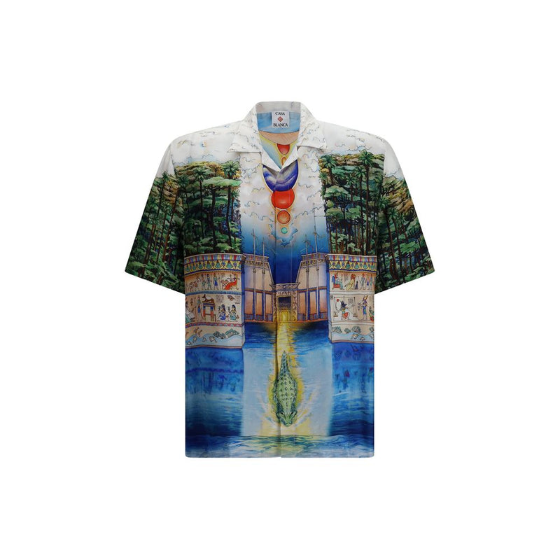 Casablanca Multicolor Silk Trompe L’Oeil Pattern Shirt