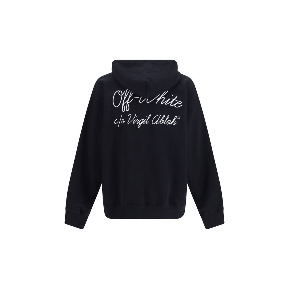 Off-White Script Logo Black Cotton Sweatshirt