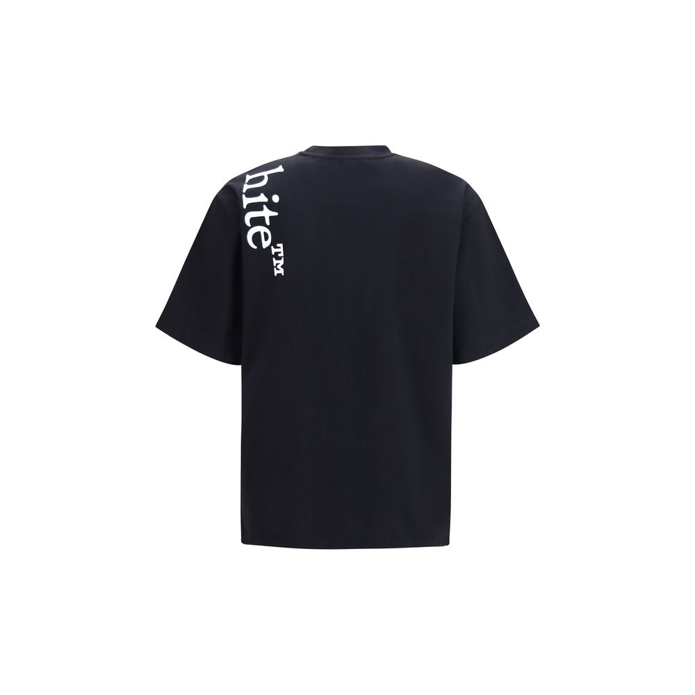 Off-White Vertical Bookish Black Cotton T-Shirt