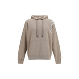 Off-White Beige Cotton Sweatshirt - Vertical Bookish Skate Hoodie