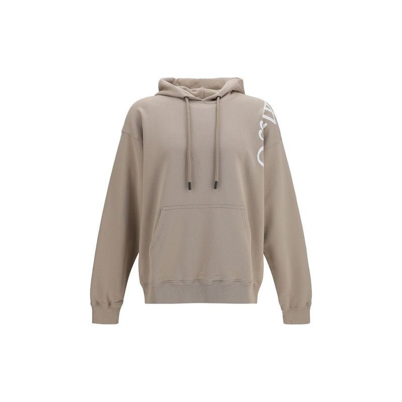 Off-White Beige Cotton Vertical Bookish Skate Hoodie