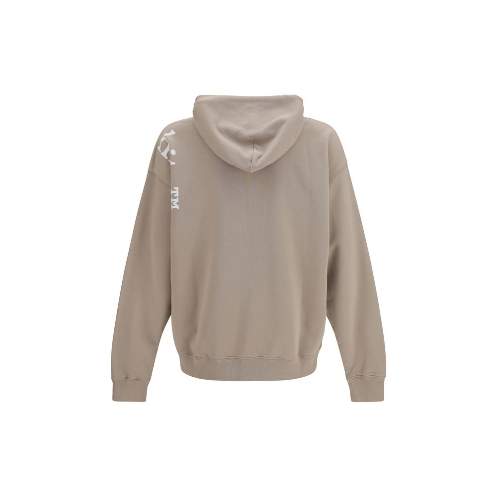 Off-White Beige Cotton Sweatshirt - Vertical Bookish Skate Hoodie