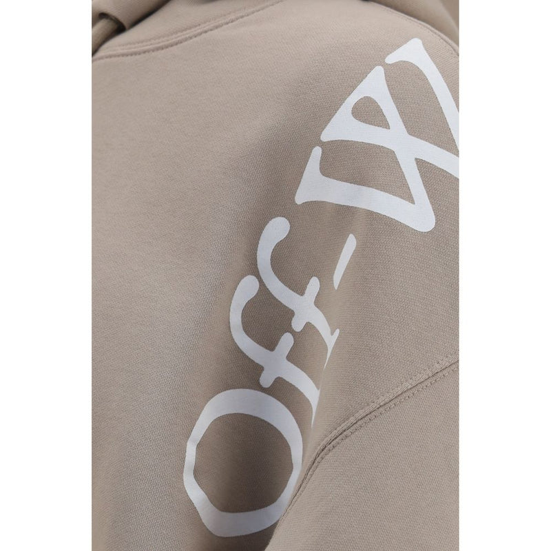 Off-White Beige Cotton Vertical Bookish Skate Hoodie