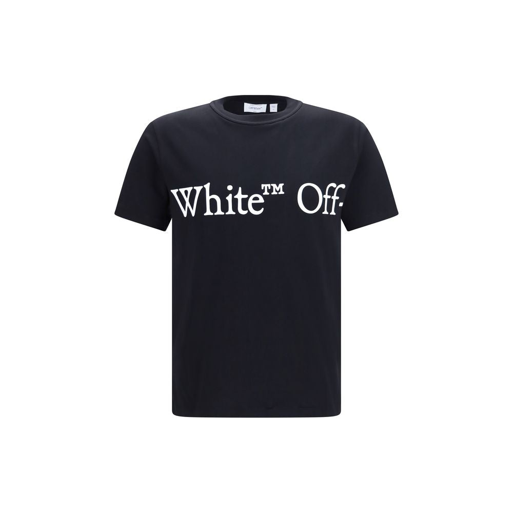 Off-White Black Cotton T-Shirt - Bookish Scarf Design