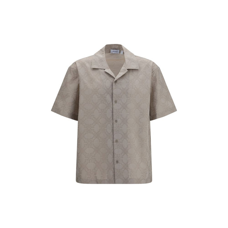 Off-White Arrow Monogram Beige Cotton Shirt for Men