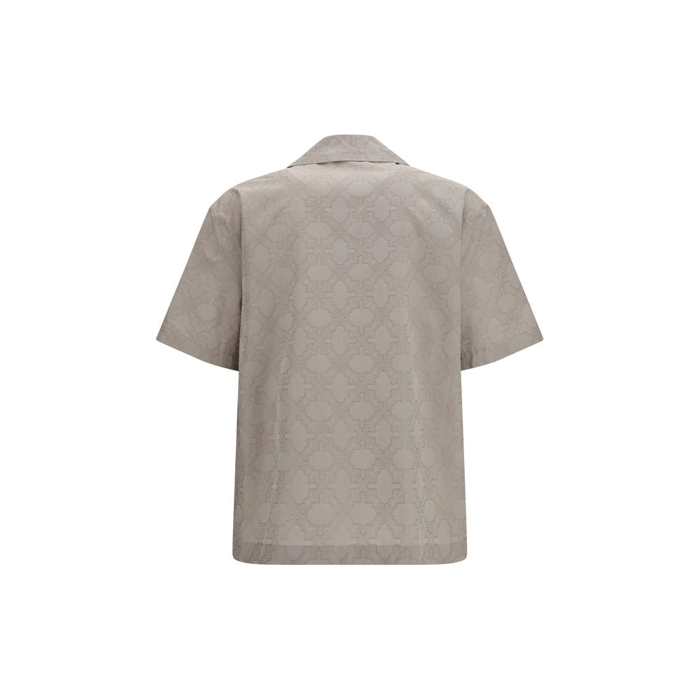 Off-White Arrow Monogram Beige Cotton Shirt