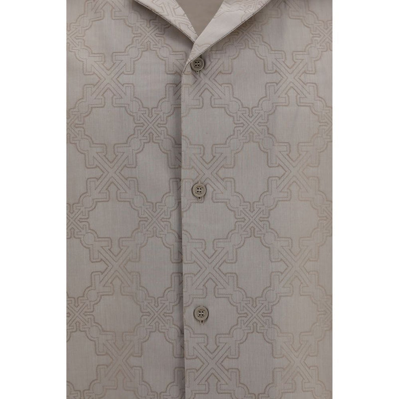 Off-White Arrow Monogram Beige Cotton Shirt for Men